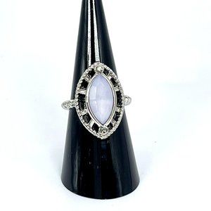 Silver Toned Marquis Statement Ring - Cocktail Ring